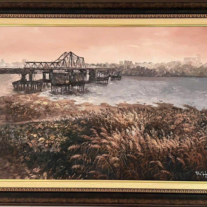 Cầu Long Biên (Acrylic trên toan) Thế Hùng