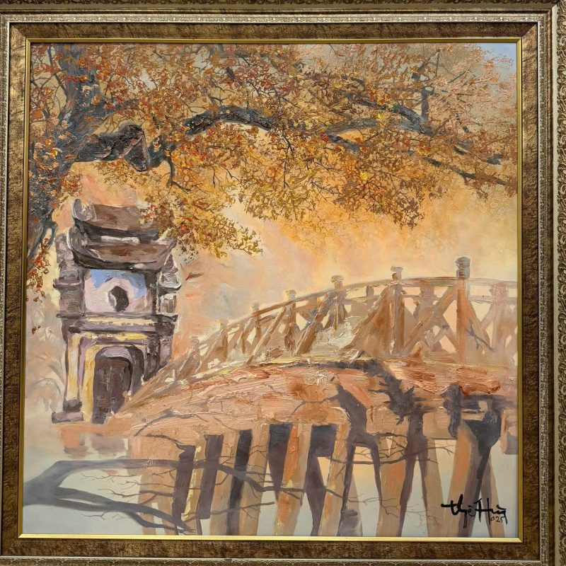 Hồ Gươm cầu Thê Húc (Acrylic trên toan) Thế Hùng