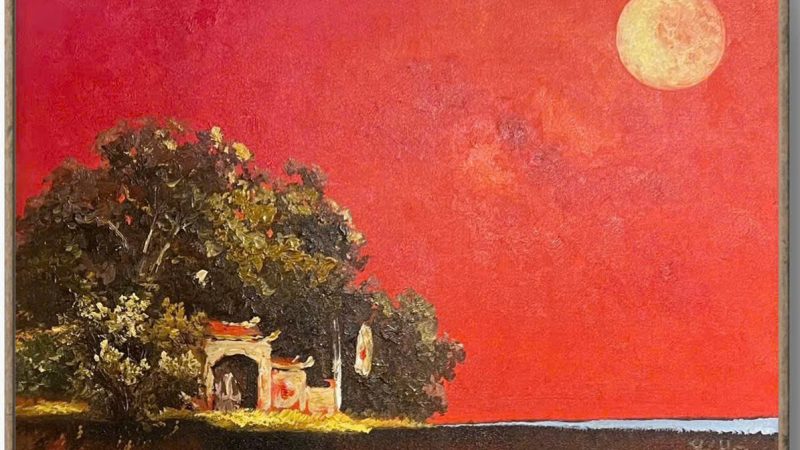 Chùa làng Acrylic trên toan – Thế Hùng